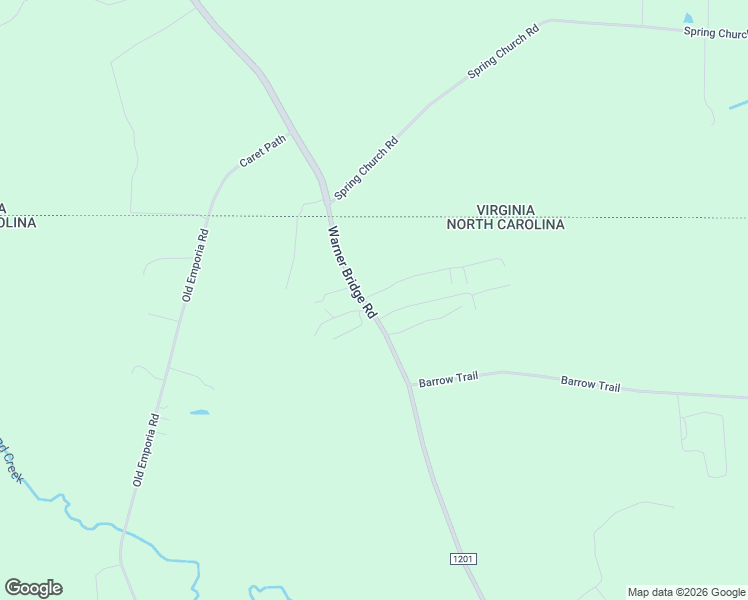 map of restaurants, bars, coffee shops, grocery stores, and more near 1320 Warner Bridge Road in Garysburg