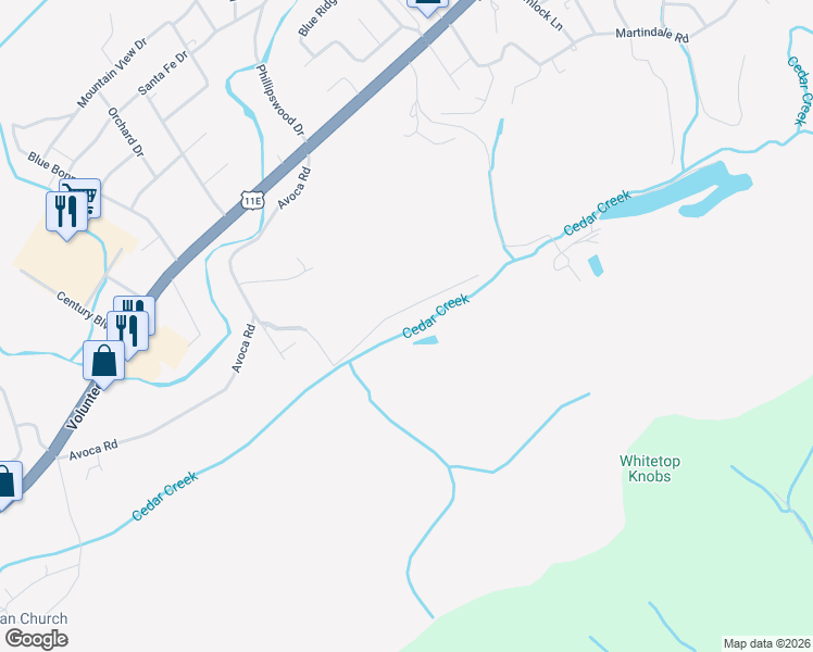 map of restaurants, bars, coffee shops, grocery stores, and more near 1030 Deer Harbour Road in Bristol