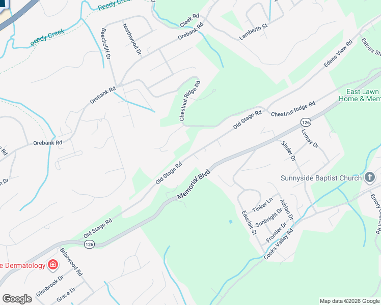 map of restaurants, bars, coffee shops, grocery stores, and more near 4598 Old Stage Road in Kingsport