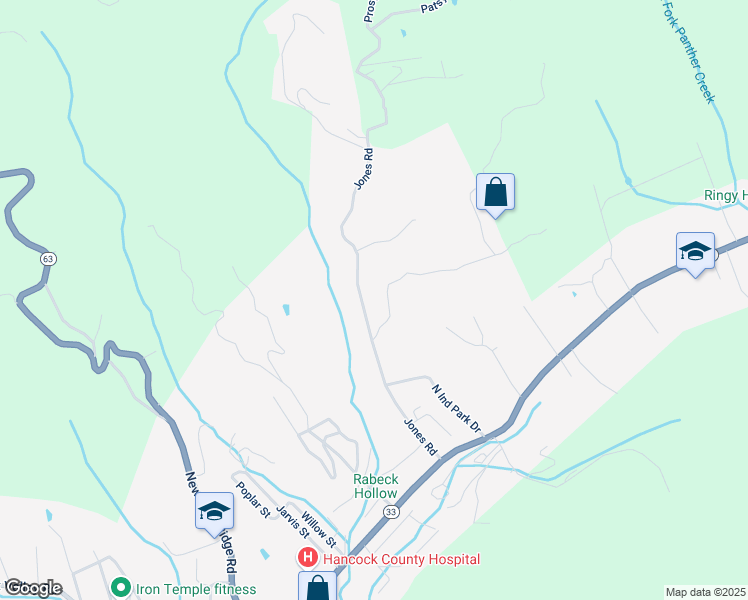 map of restaurants, bars, coffee shops, grocery stores, and more near 550 Jones Rd in Sneedville