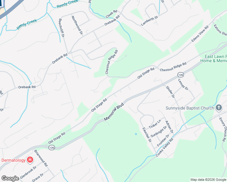 map of restaurants, bars, coffee shops, grocery stores, and more near 4598 Old Stage Road in Kingsport