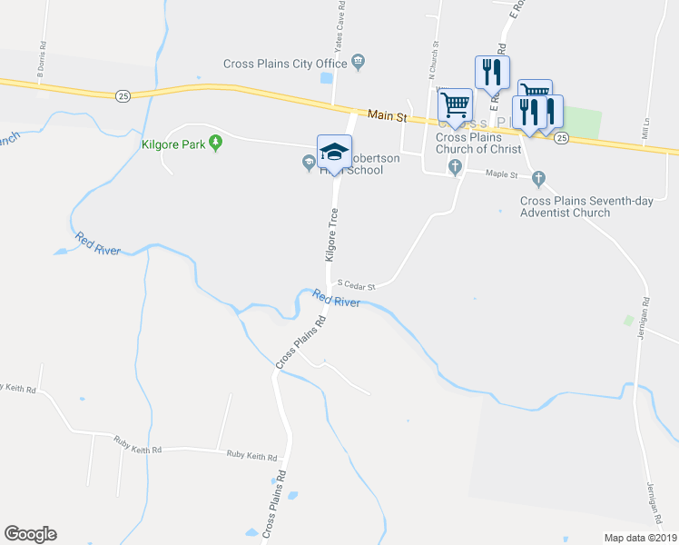 map of restaurants, bars, coffee shops, grocery stores, and more near 219 South Cedar Street in Cross Plains