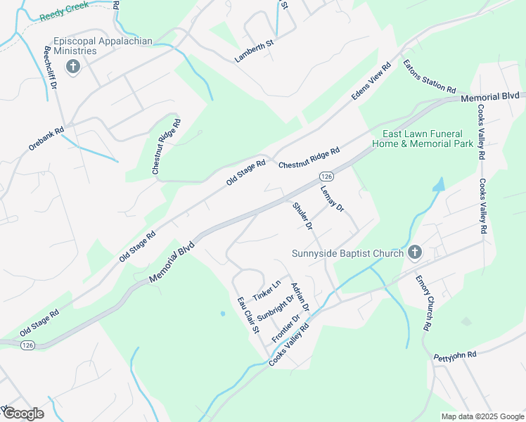 map of restaurants, bars, coffee shops, grocery stores, and more near 4800 Memorial Boulevard in Kingsport