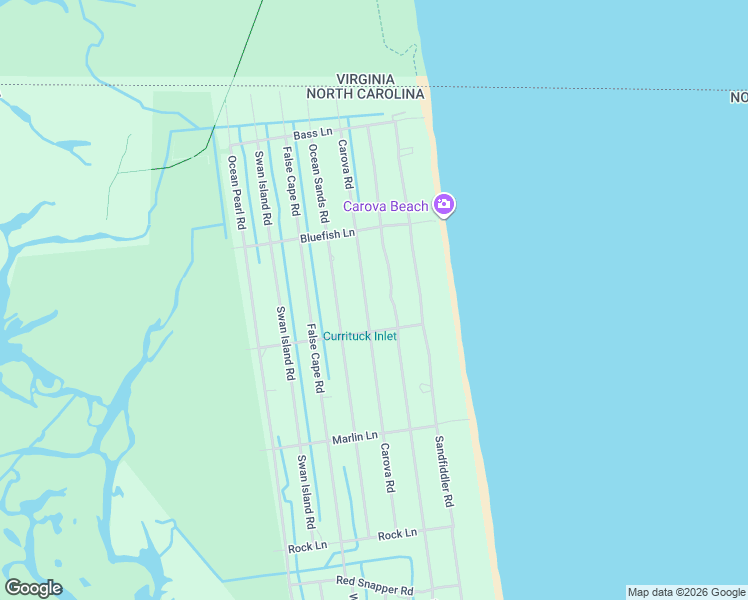 map of restaurants, bars, coffee shops, grocery stores, and more near 2357 Carova Road in Corolla