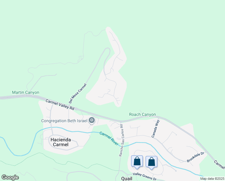 map of restaurants, bars, coffee shops, grocery stores, and more near 64 Del Mesa Carmel in Carmel