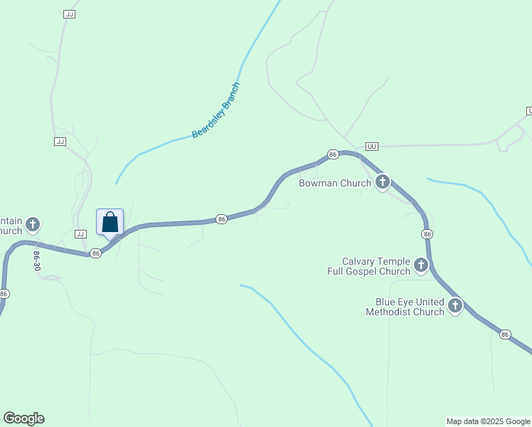 map of restaurants, bars, coffee shops, grocery stores, and more near 85 Lippe Lane in Blue Eye