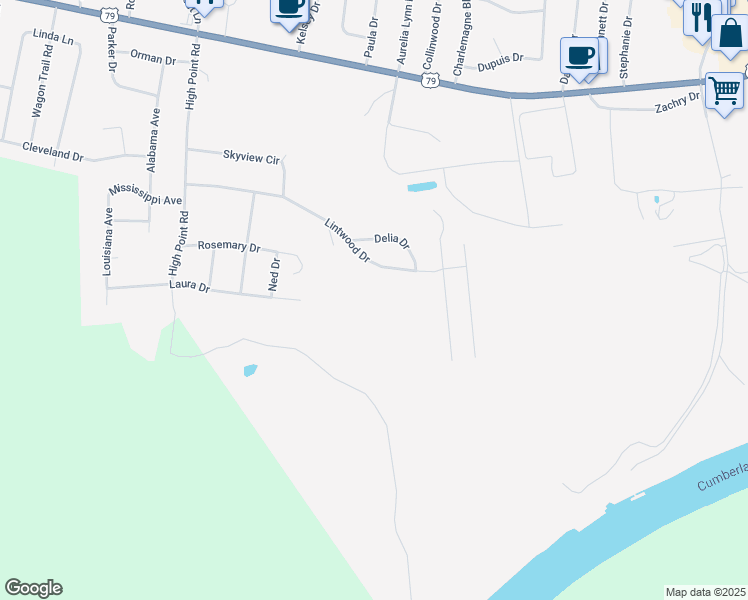 map of restaurants, bars, coffee shops, grocery stores, and more near 712 Willard Road in Clarksville
