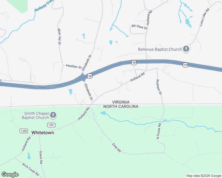 map of restaurants, bars, coffee shops, grocery stores, and more near 657 Holland Road in Danville