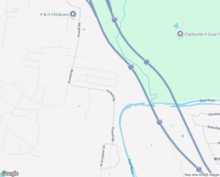 map of restaurants, bars, coffee shops, grocery stores, and more near 1671 Ellie Piper Circle in Clarksville