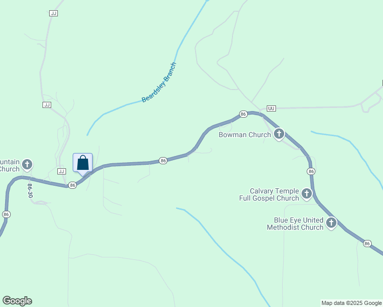 map of restaurants, bars, coffee shops, grocery stores, and more near 85 Lippe Lane in Blue Eye