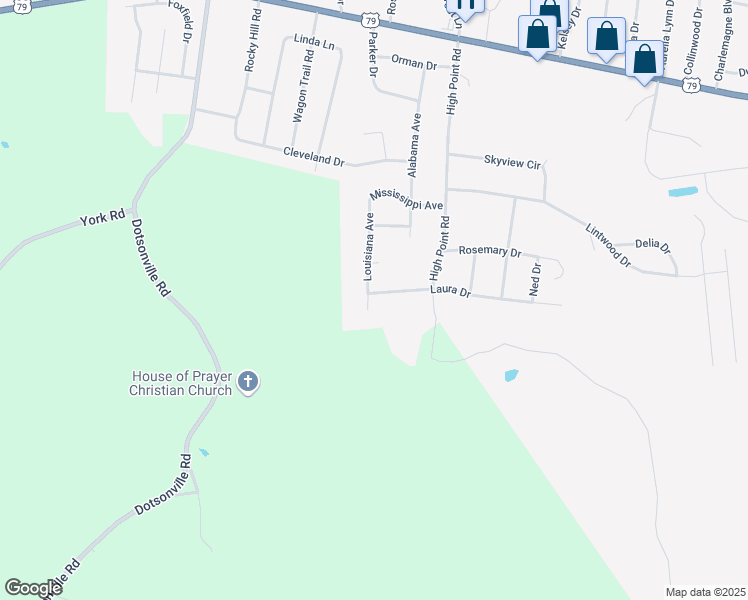 map of restaurants, bars, coffee shops, grocery stores, and more near 611 Louisiana Avenue in Clarksville