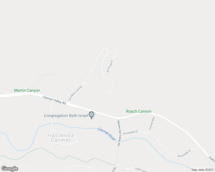 map of restaurants, bars, coffee shops, grocery stores, and more near 75 Del Mesa Carmel in Carmel