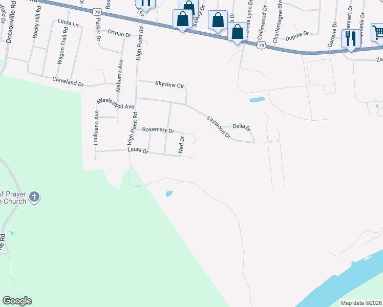 map of restaurants, bars, coffee shops, grocery stores, and more near 1992 Laura Drive in Clarksville