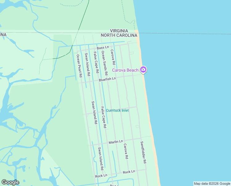 map of restaurants, bars, coffee shops, grocery stores, and more near 2357 Carova Road in Corolla