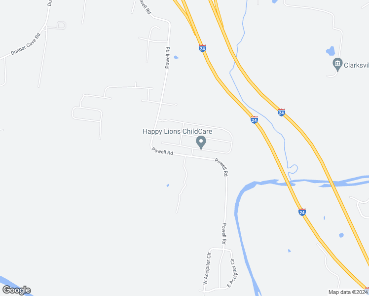 map of restaurants, bars, coffee shops, grocery stores, and more near 1729 Ellie Piper Circle in Clarksville