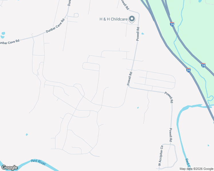 map of restaurants, bars, coffee shops, grocery stores, and more near 1284 Gentry Drive in Clarksville