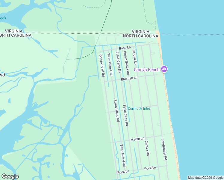 map of restaurants, bars, coffee shops, grocery stores, and more near 2372 Swan Island Road in Corolla