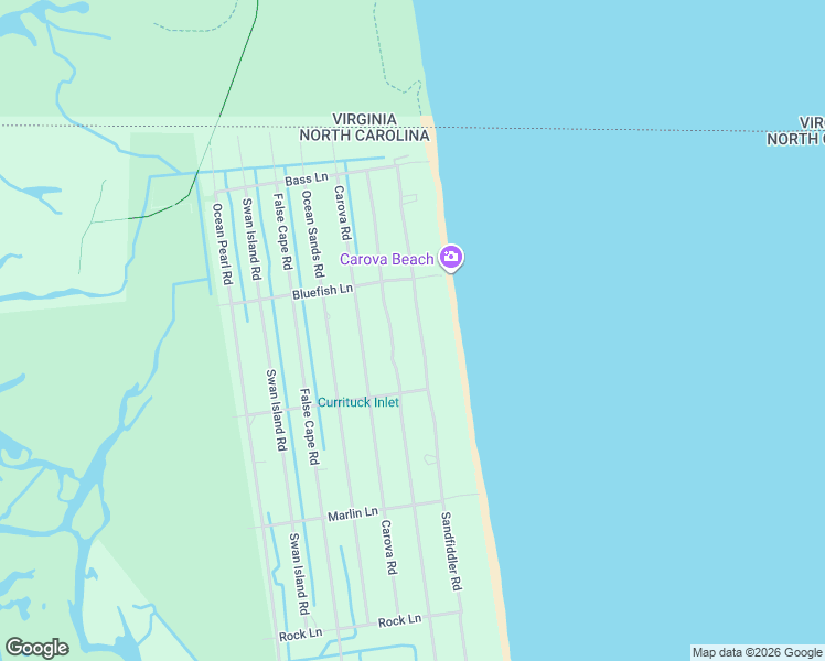 map of restaurants, bars, coffee shops, grocery stores, and more near 2368 Sandfiddler Road in Corolla
