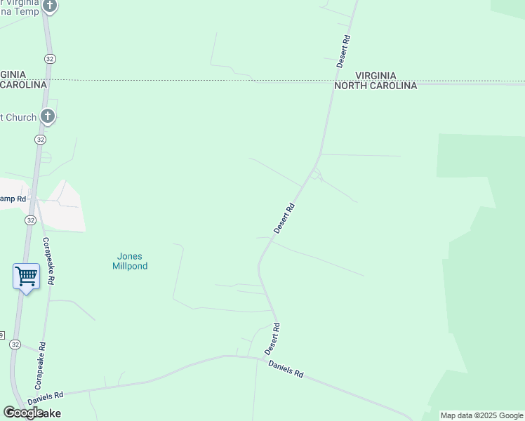map of restaurants, bars, coffee shops, grocery stores, and more near 102 Desert Road in Corapeake