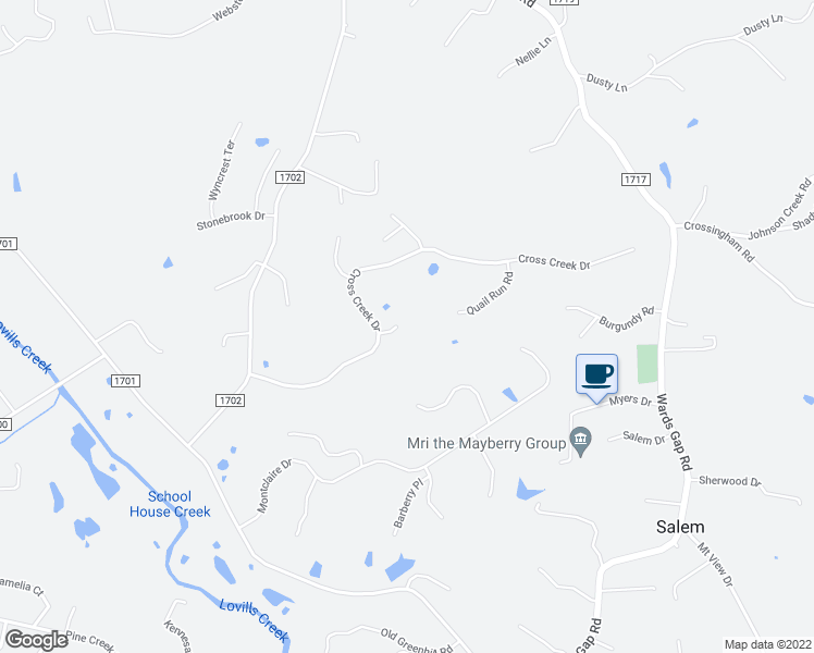 map of restaurants, bars, coffee shops, grocery stores, and more near 122 Greenbriar Street in Mount Airy