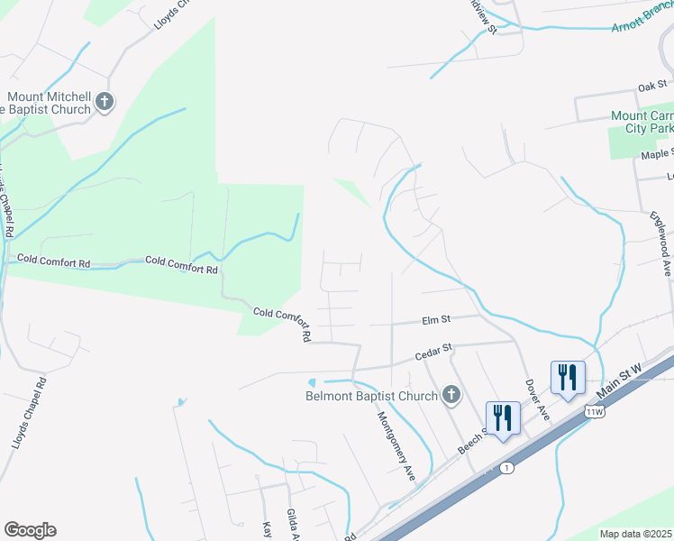 map of restaurants, bars, coffee shops, grocery stores, and more near 1002 Lisa Dr in Church Hill