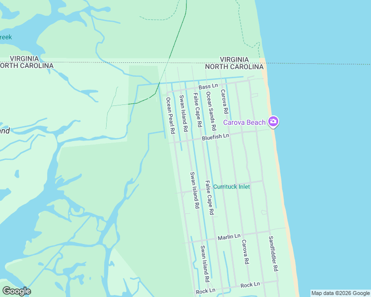 map of restaurants, bars, coffee shops, grocery stores, and more near 2372 Swan Island Road in Corolla