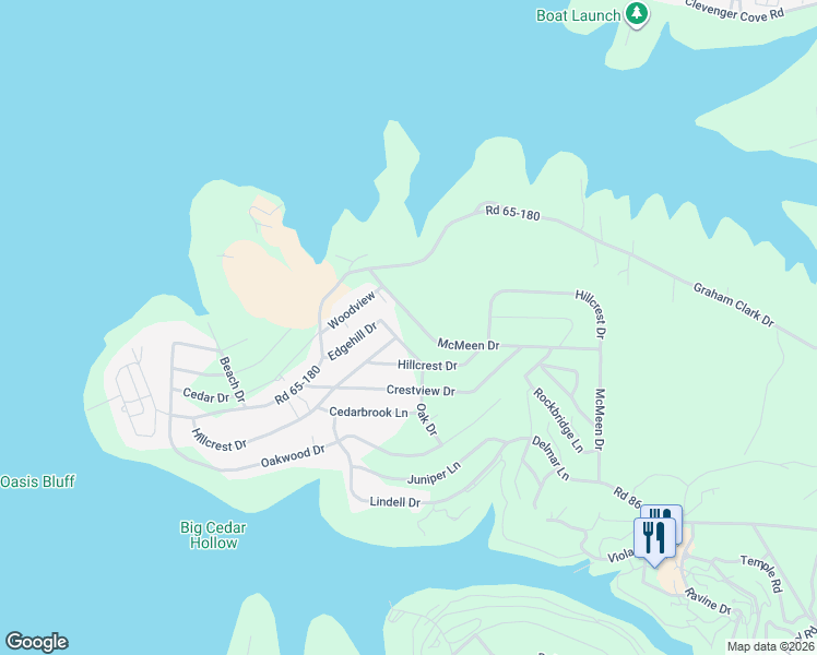 map of restaurants, bars, coffee shops, grocery stores, and more near McMeen Drive in Hollister