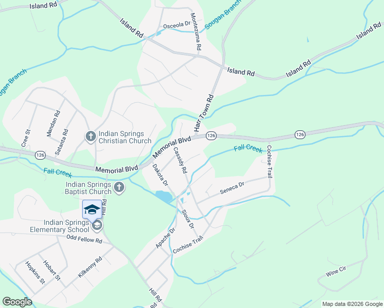 map of restaurants, bars, coffee shops, grocery stores, and more near 5808 Pocahontas Drive in Kingsport