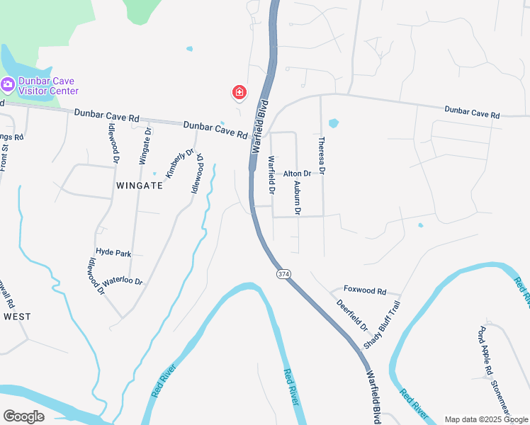 map of restaurants, bars, coffee shops, grocery stores, and more near 1783 Warfield Drive in Clarksville