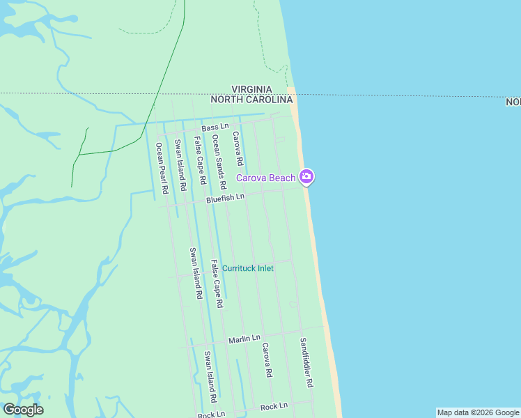 map of restaurants, bars, coffee shops, grocery stores, and more near 2367 Carova Road in Corolla
