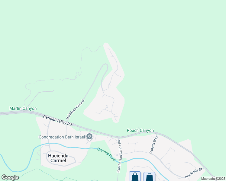 map of restaurants, bars, coffee shops, grocery stores, and more near 2 Del Mesa Carmel in Carmel