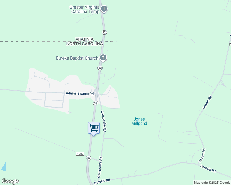 map of restaurants, bars, coffee shops, grocery stores, and more near 137 Corapeake Road in Corapeake