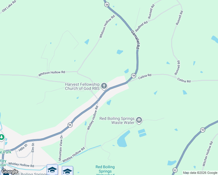 map of restaurants, bars, coffee shops, grocery stores, and more near 626 Bennett Hill Road in Red Boiling Springs