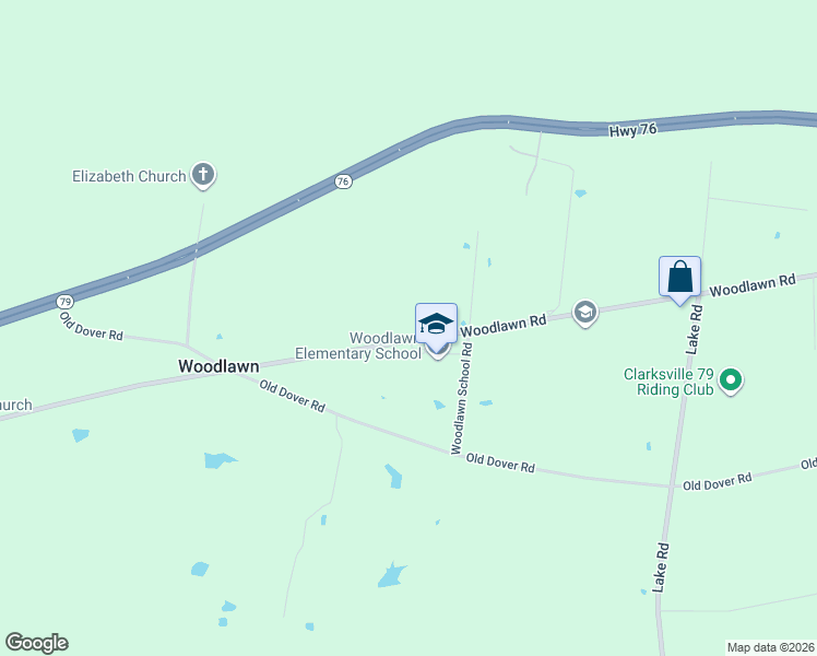 map of restaurants, bars, coffee shops, grocery stores, and more near 2261 Woodlawn Road in Woodlawn
