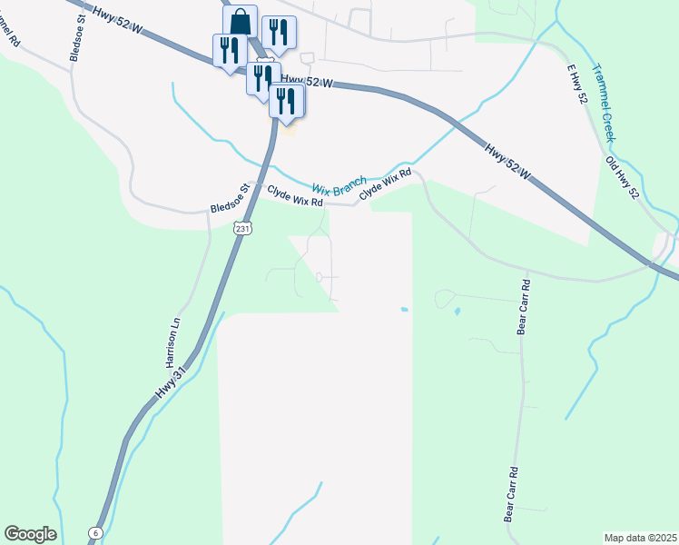 map of restaurants, bars, coffee shops, grocery stores, and more near 425 Robin's Trail in Westmoreland