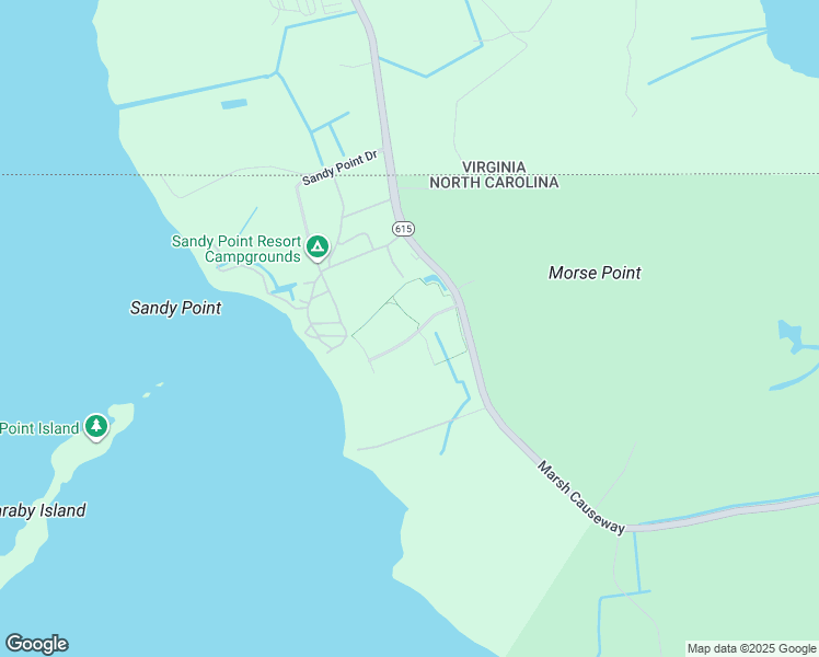 map of restaurants, bars, coffee shops, grocery stores, and more near 106 East Point Estates Road in Currituck County