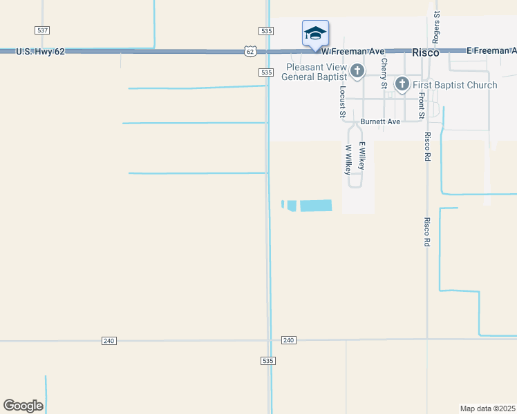 map of restaurants, bars, coffee shops, grocery stores, and more near 1427 County Road 241 in Risco