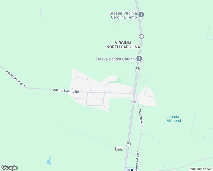 map of restaurants, bars, coffee shops, grocery stores, and more near 30 Outlaw Lane in Corapeake