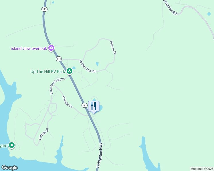 map of restaurants, bars, coffee shops, grocery stores, and more near 136 Audrey Lane in Byrdstown