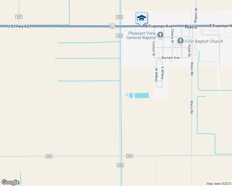 map of restaurants, bars, coffee shops, grocery stores, and more near 1427 County Road 241 in Risco
