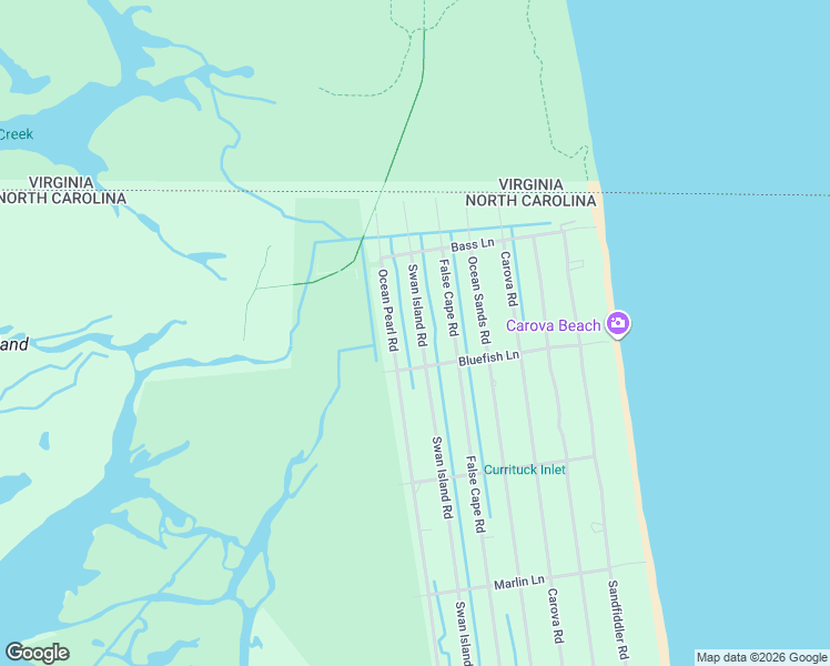 map of restaurants, bars, coffee shops, grocery stores, and more near 2382 Swan Island Rd in Corolla