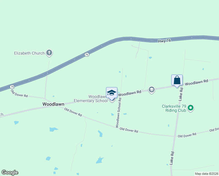 map of restaurants, bars, coffee shops, grocery stores, and more near 2261 Woodlawn Rd in Woodlawn