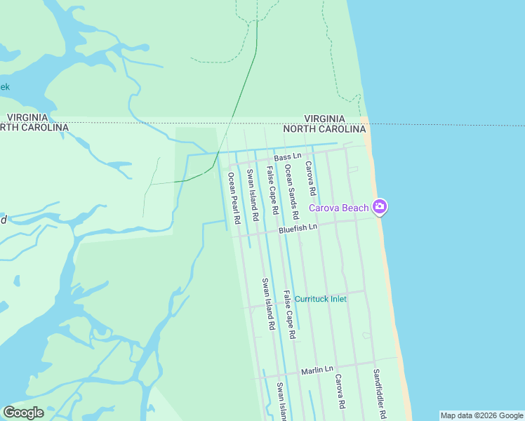 map of restaurants, bars, coffee shops, grocery stores, and more near 2382 Swan Island Road in Corolla