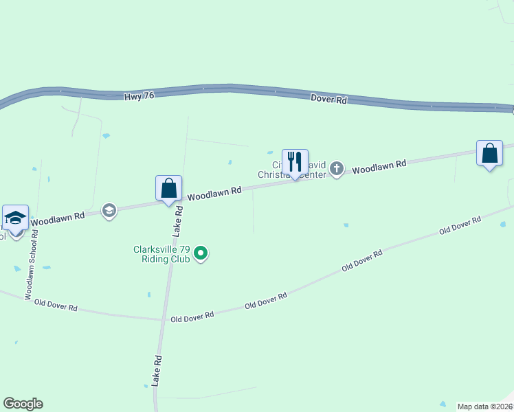 map of restaurants, bars, coffee shops, grocery stores, and more near 1924 Woodlawn Road in Clarksville
