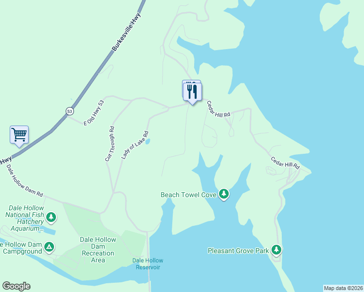 map of restaurants, bars, coffee shops, grocery stores, and more near 301 Bill Hunter Road in Celina