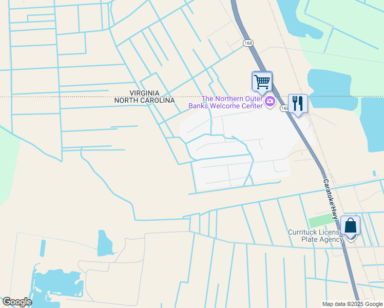 map of restaurants, bars, coffee shops, grocery stores, and more near 137 South Street in Moyock