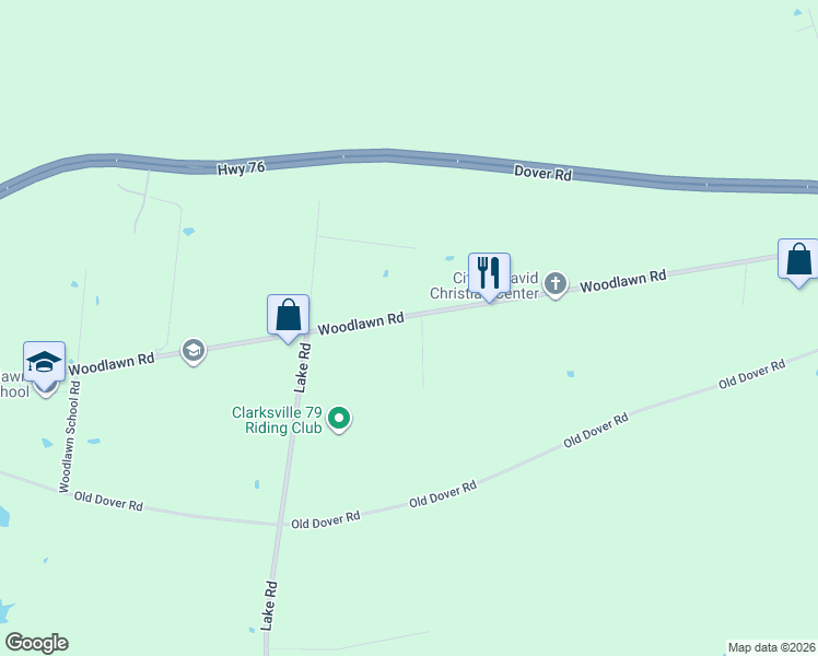 map of restaurants, bars, coffee shops, grocery stores, and more near 1924 Woodlawn Road in Clarksville
