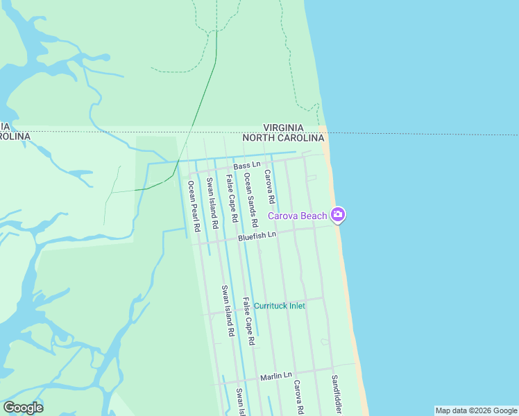 map of restaurants, bars, coffee shops, grocery stores, and more near 2377 Ocean Sands Road in Corolla