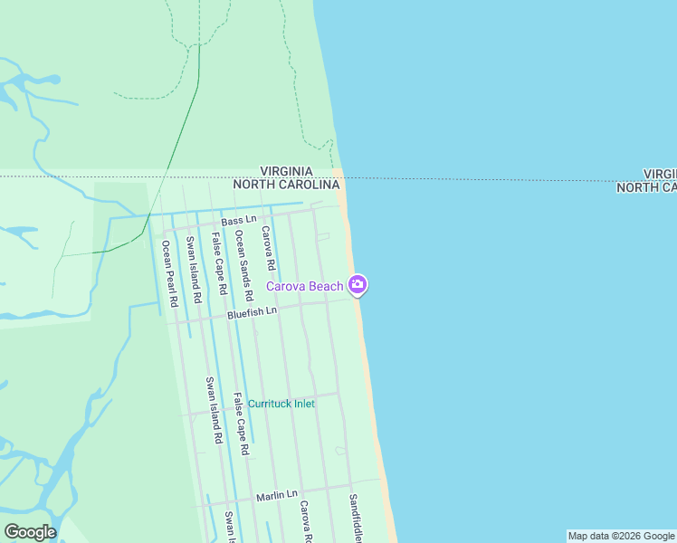 map of restaurants, bars, coffee shops, grocery stores, and more near 2386 Sandfiddler Road in Corolla