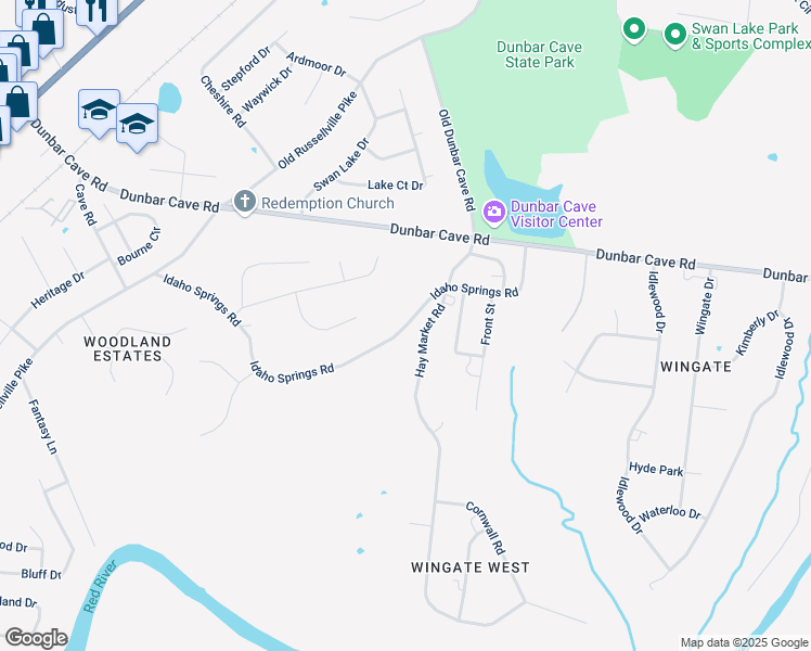 map of restaurants, bars, coffee shops, grocery stores, and more near 465 Idaho Springs Road in Clarksville